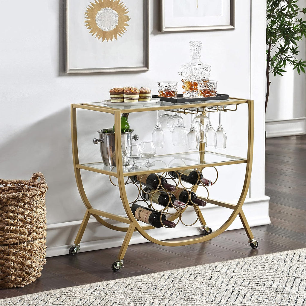 Silver Metal Bar Cart K51122