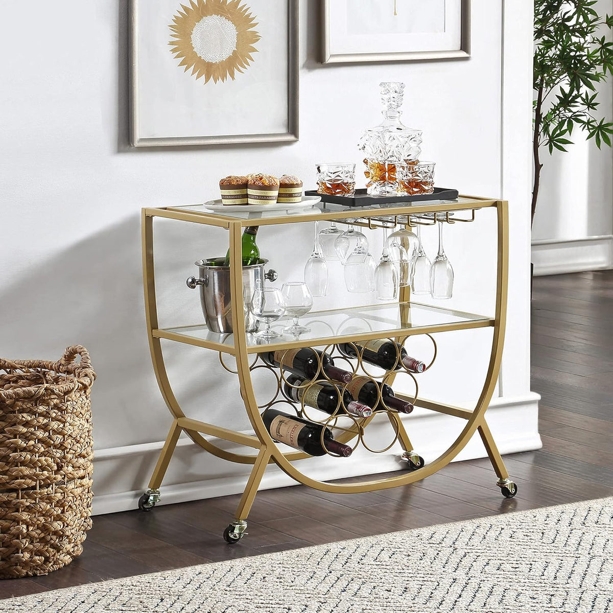 Silver Metal Bar Cart K51122