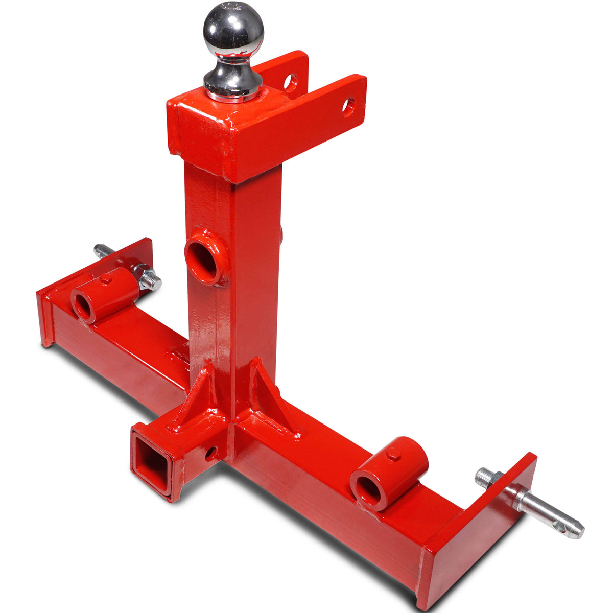 Tractor Trailer Hitch and Ball Drawbar Gooseneck Receiver 3 Point Cat 1 Hay Red S72237