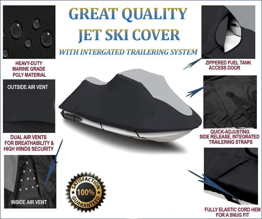 Black/Grey Trailerable PWC JetSki Cover Q4452
