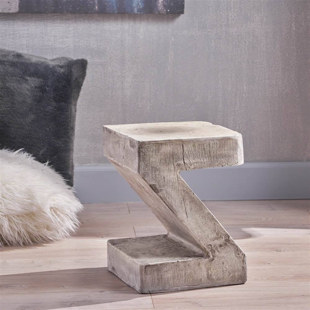 16 in. Light Gray Concrete Accent Table N12344