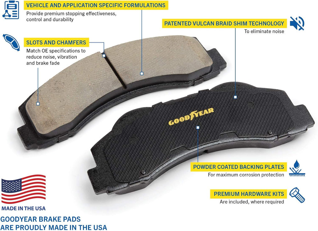 Semi-Metallic Front Brake Pads Pack of 2 E551