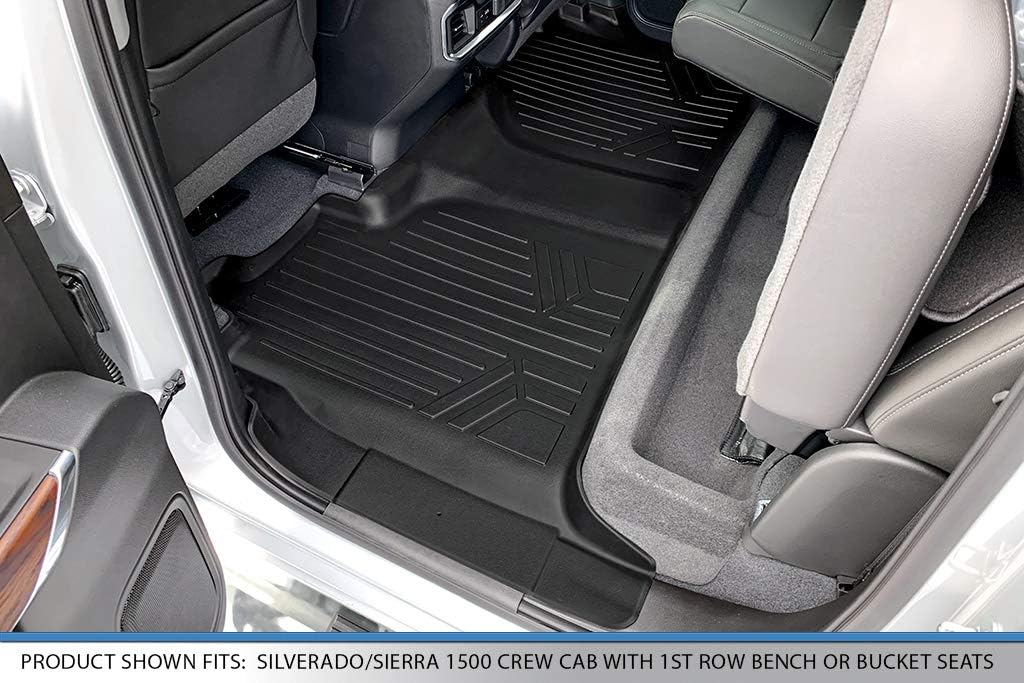 2 Row Black Floor Mat Set for Crew Cab with Bench Seat Y594378