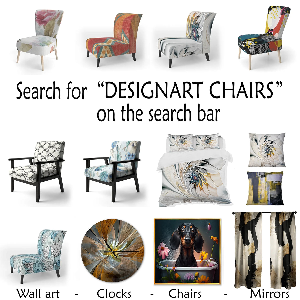 Upholstered Patterned Accent Chair and Arm Chair F949696