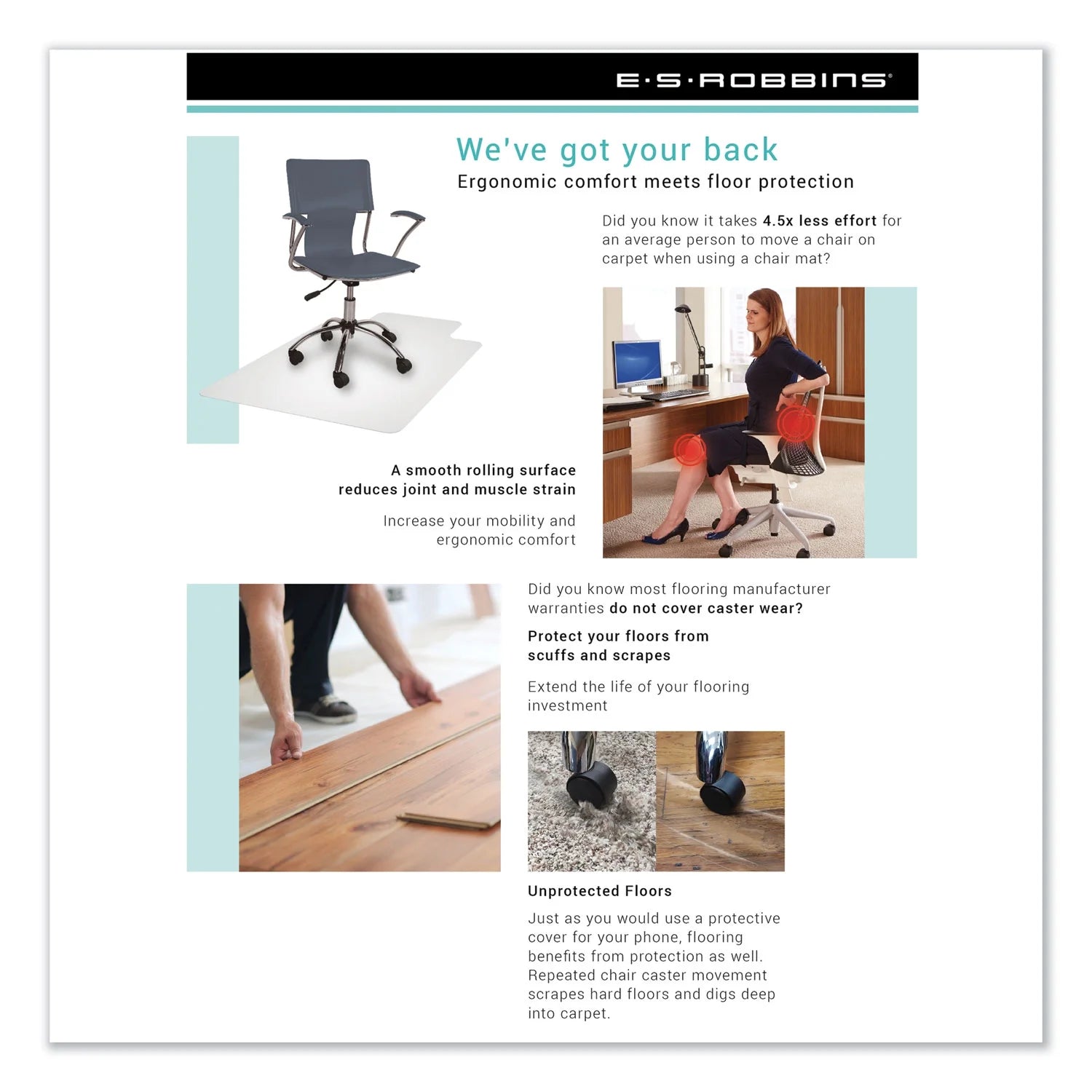 Clear Chair Mat for Carpet U125