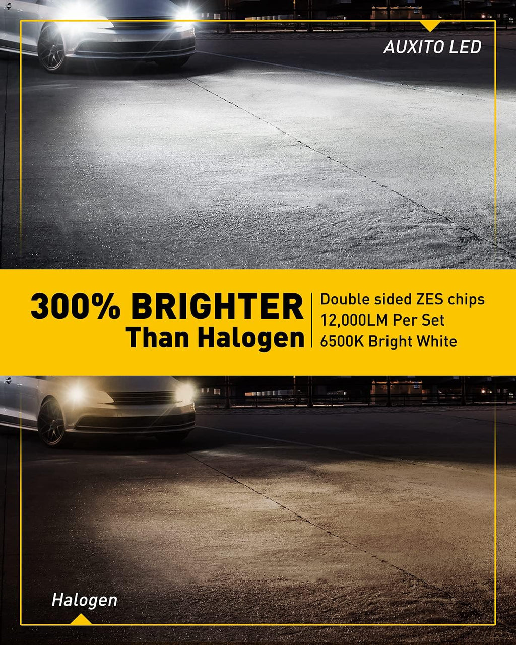 9006 LED Headlight Bulbs, 6500K Xenon White, Pack of 2 T28721