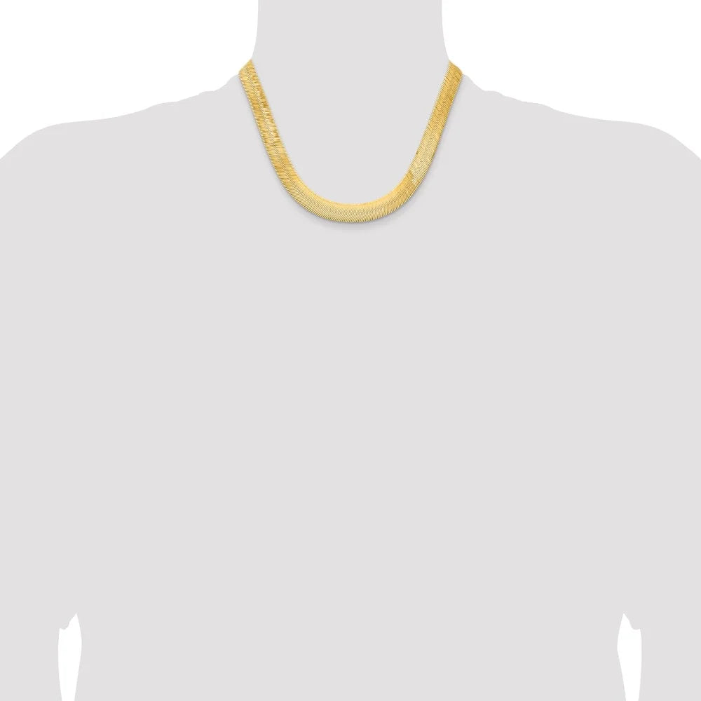 14K 18 inch 10mm Herringbone Chain with Lobster Clasp Q470459