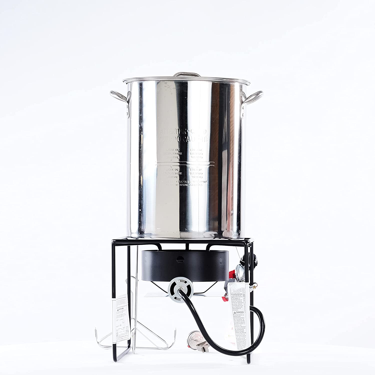 12 in. Welded Square Turkey Fryer Package with Stainless Steel Pot P5380