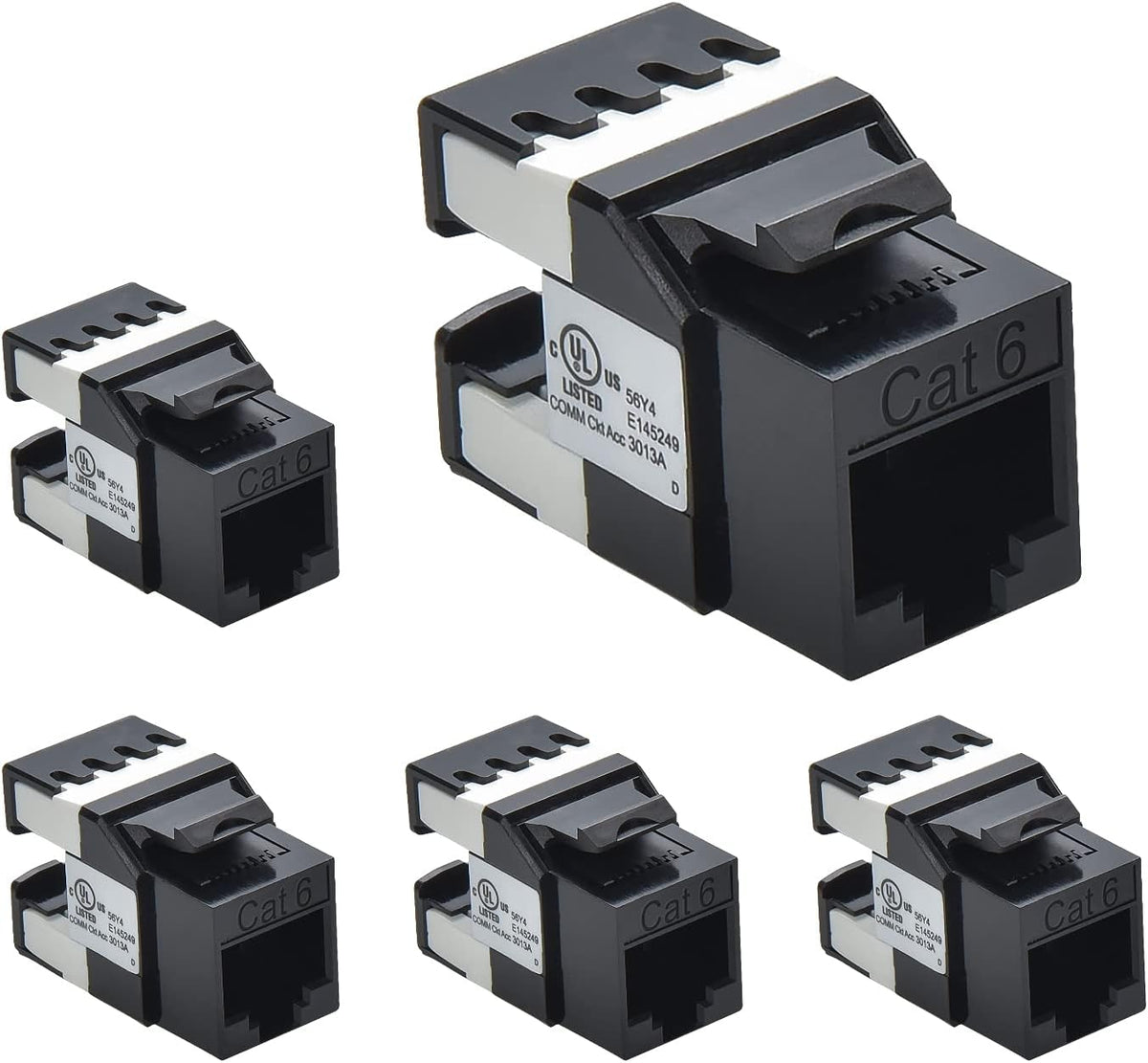 Cat.6 RJ45 Keystone Jack (50-Pack, Gray) D941