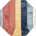 8 Ft Octagon Multi Medium-Pile Rug A4377