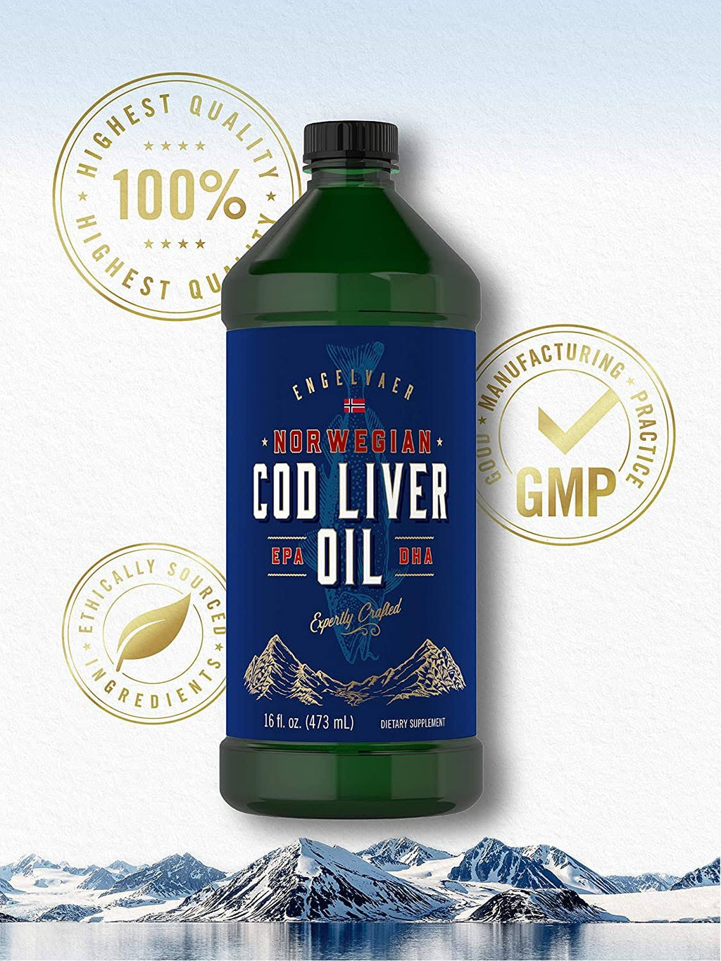 Cod Liver Oil Norwegian 16 fl oz 3 Bottles Liquid L3040