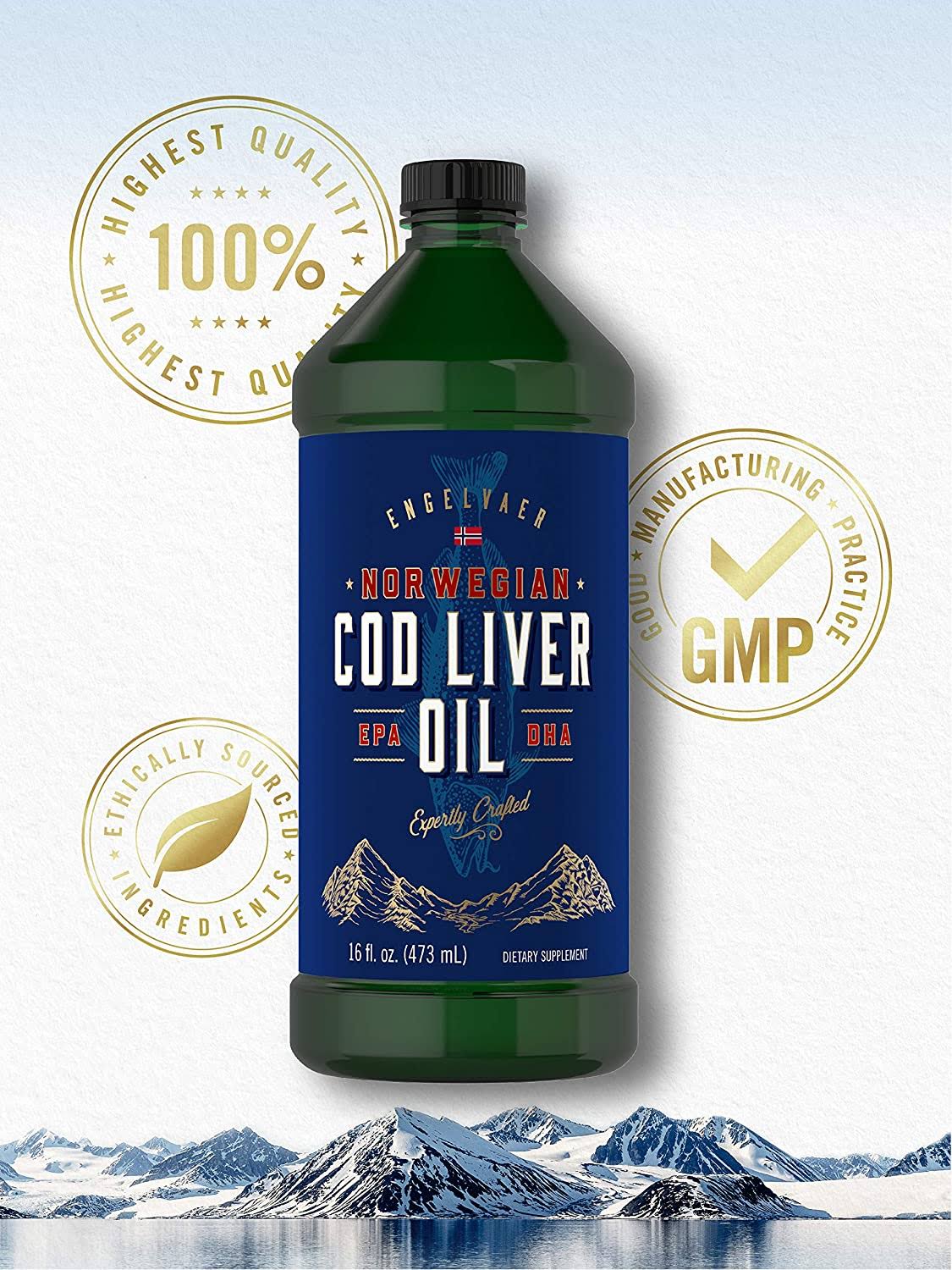 Cod Liver Oil Norwegian 16 fl oz 3 Bottles Liquid L3040