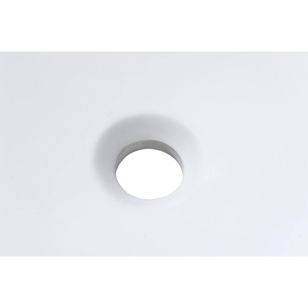 Matte White Solid Surface Vessel Sink with Pop Up Drain R9925