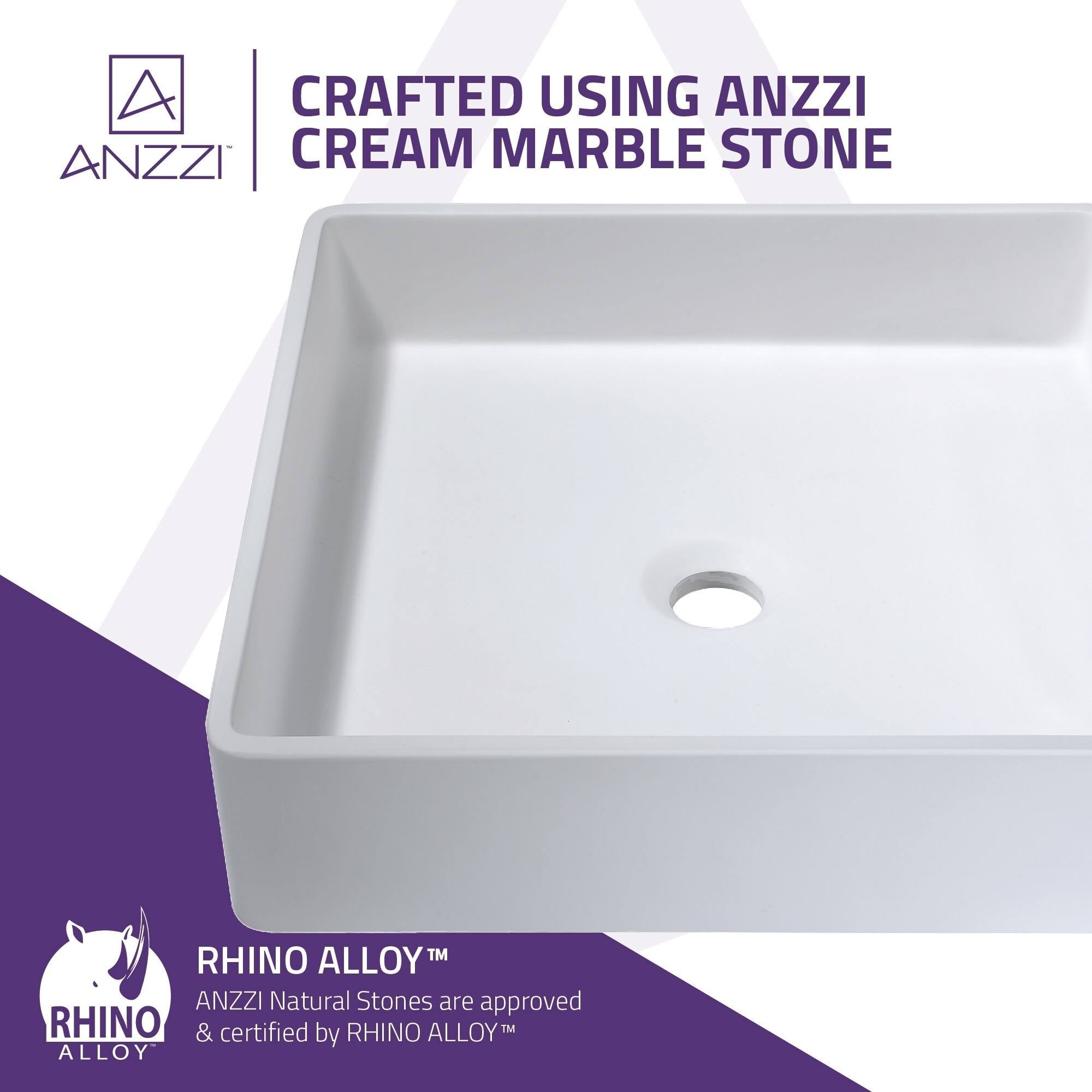Matte White Solid Surface Vessel Sink with Pop Up Drain R9925