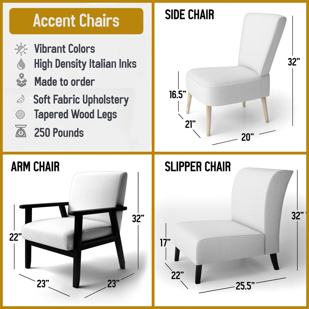 Upholstered Patterned Accent Chair and Arm Chair F949696