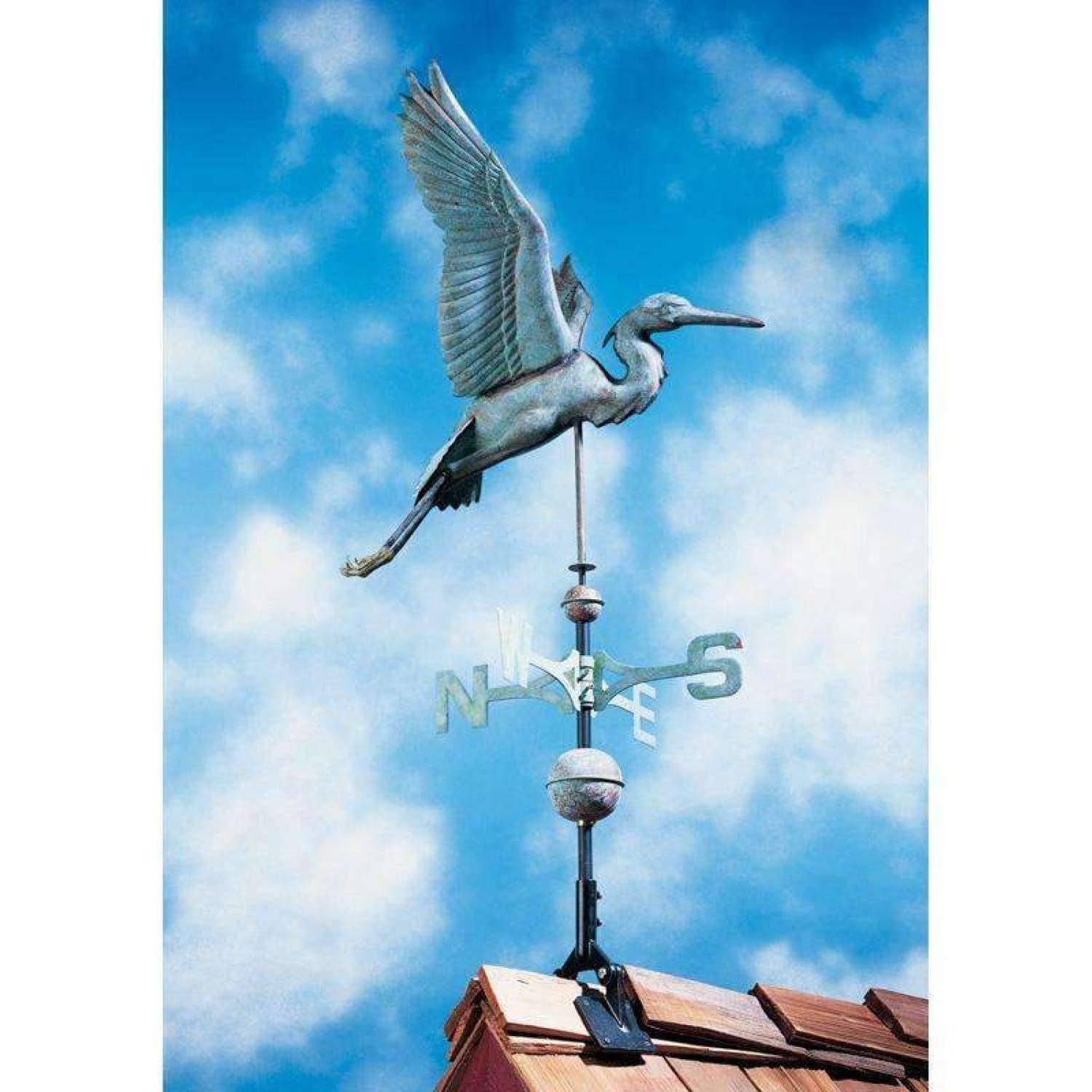 Verdigris Copper Heron Weathervane Y128913