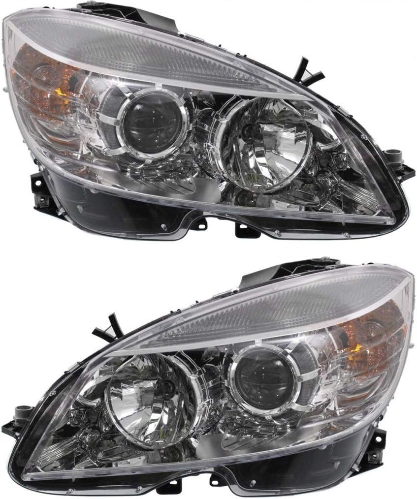 Headlight Assembly Pair for Mercedes-Benz C300 C350 C63 AMG 2008 2011 Halogen X448809