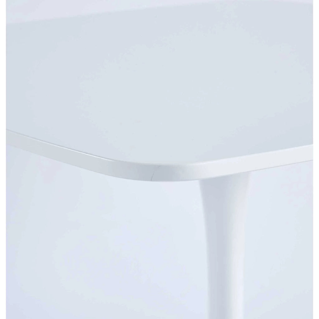 White Mid-century Round MDF Pedestal Dining Table T694312