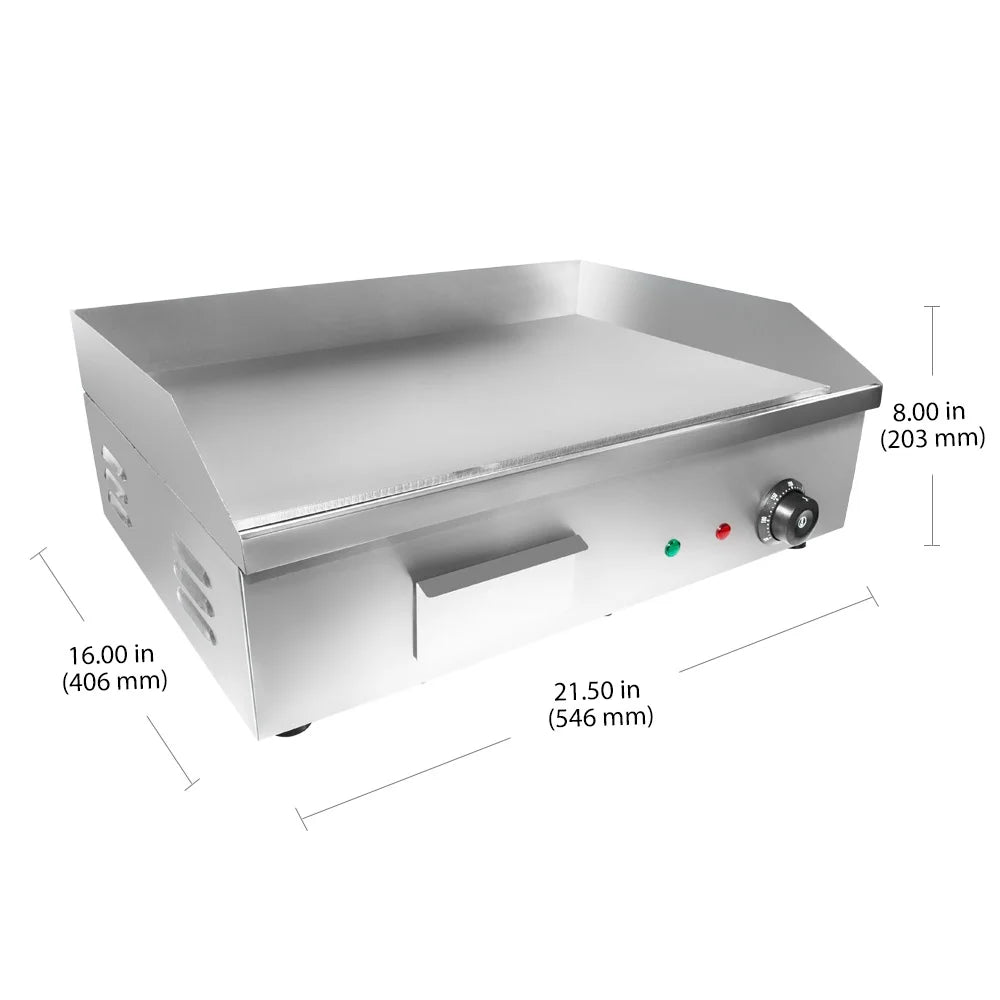 Flat Top Griddle Teppanyaki Grill with Single Thermostat Commercial 110V G10122