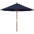 Blue 9 ft. Olefin Wood Market Umbrella K142