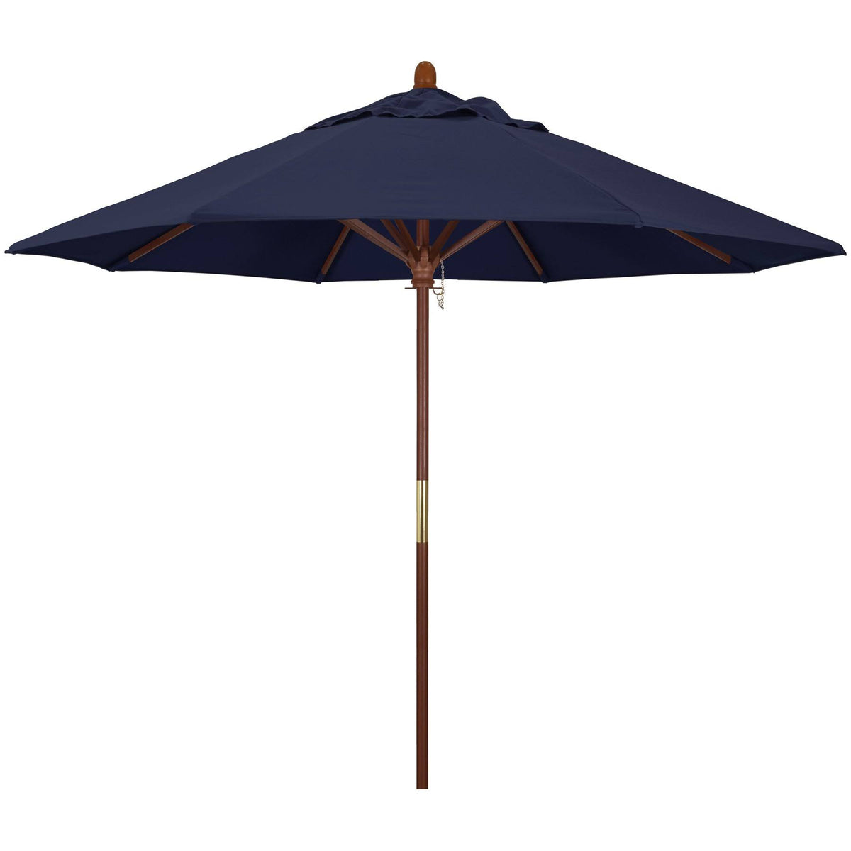 Blue 9 ft. Olefin Wood Market Umbrella K142