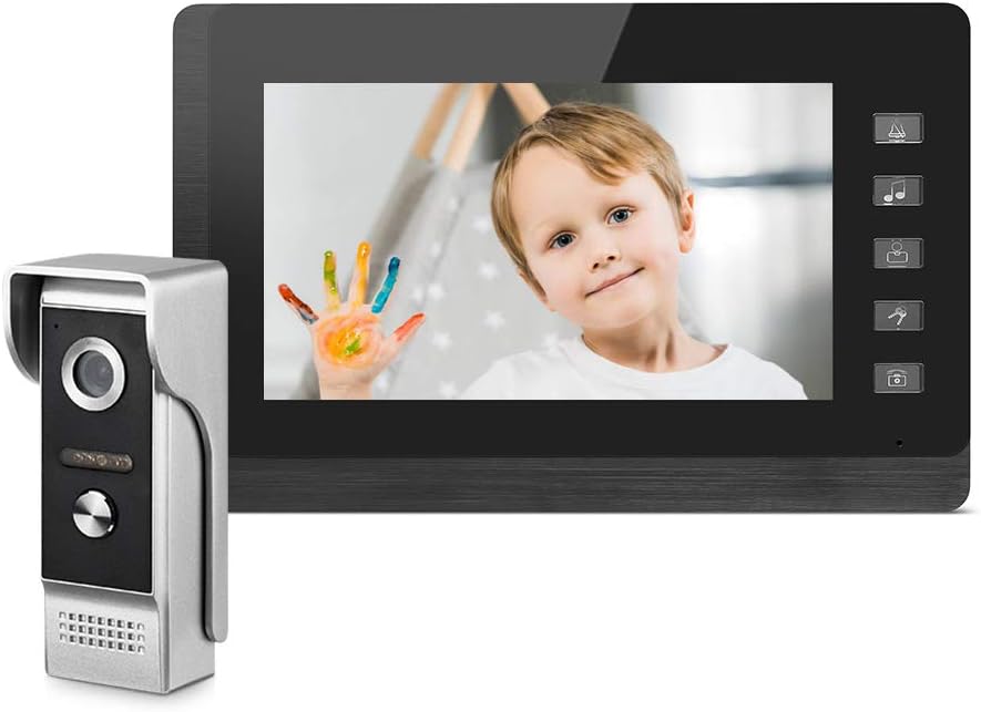 7 Inches Wired Video Door Intercom System with IR Night Vision Camera I6124