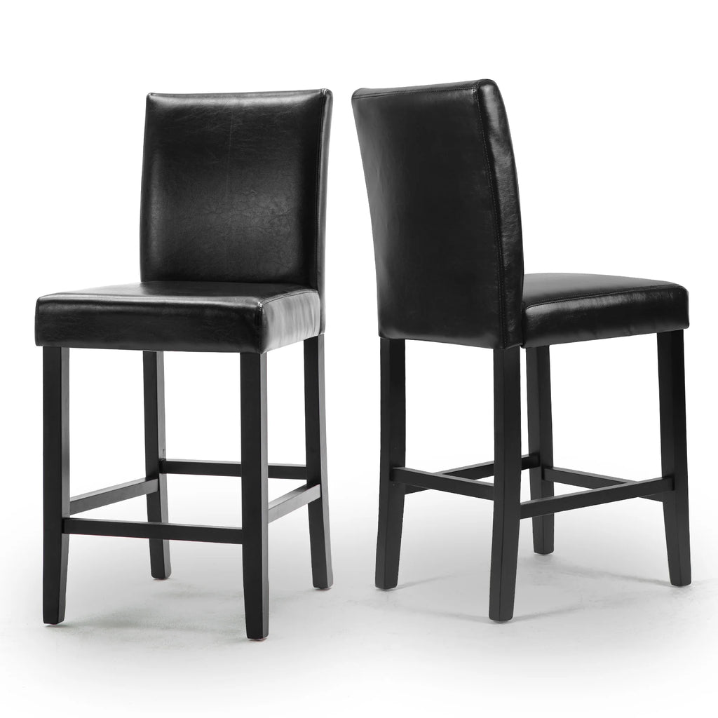 Black PU Leather Bar Stools, Set of 2 I19967