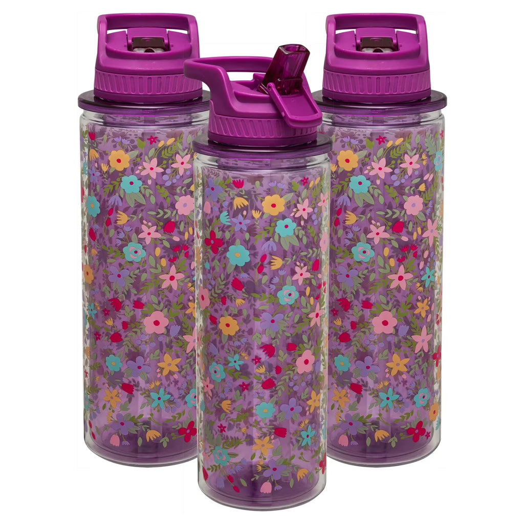 3-Pack 32 oz Double-Wall Insulation Water Bottle with Carry Loop Y212