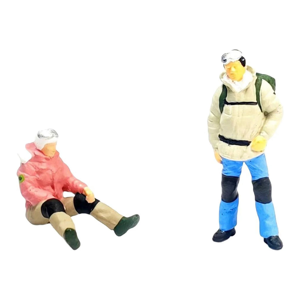 2x Painted Miniature People Toys for Dollhouse G72834