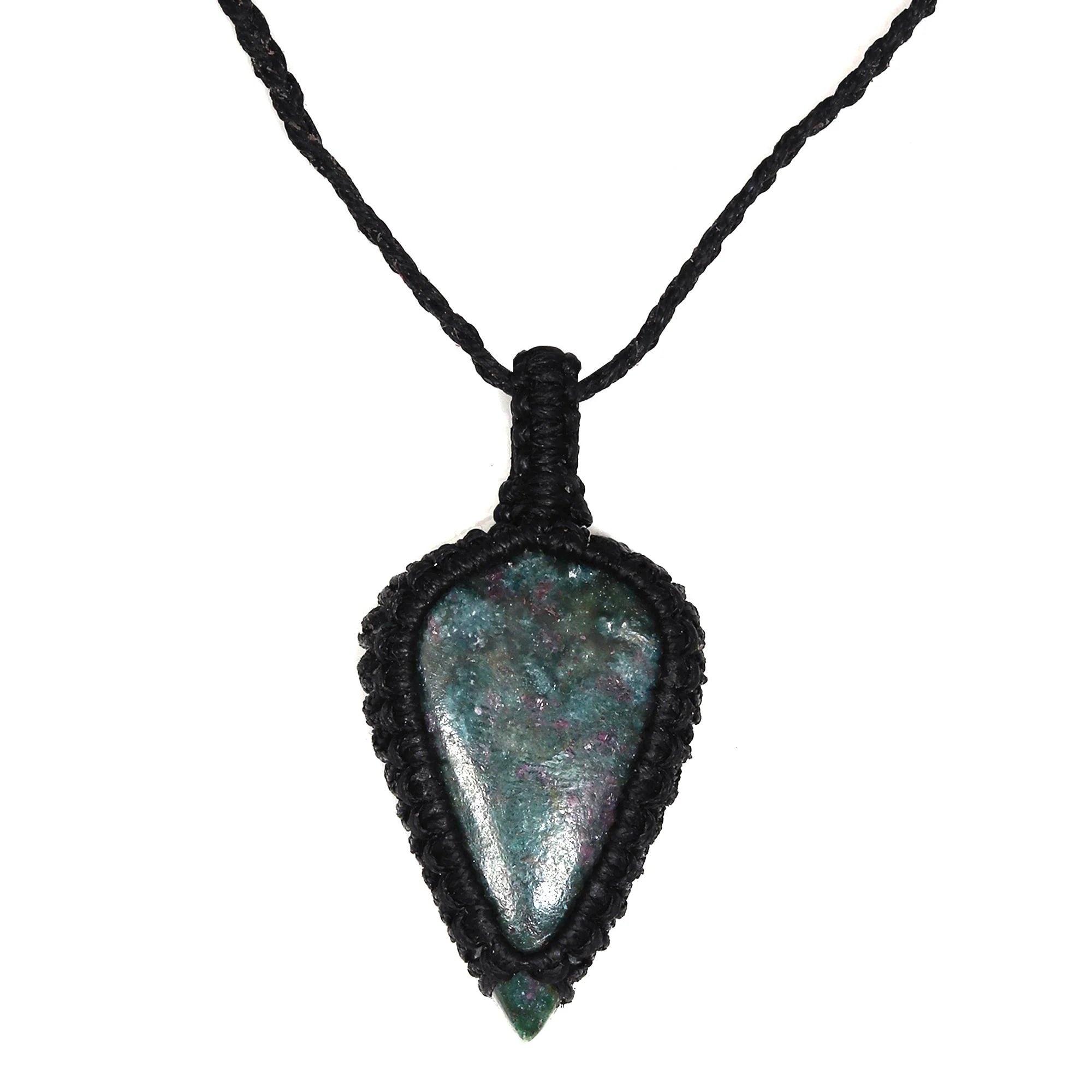 Ruby Zoisite Macrame Gemstone Necklace U687888