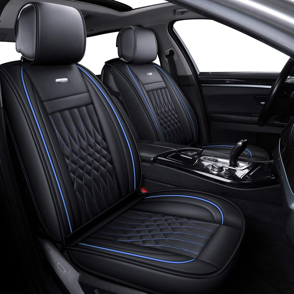 2 PC Waterproof Faux Leather Front Car Seat Covers L3751