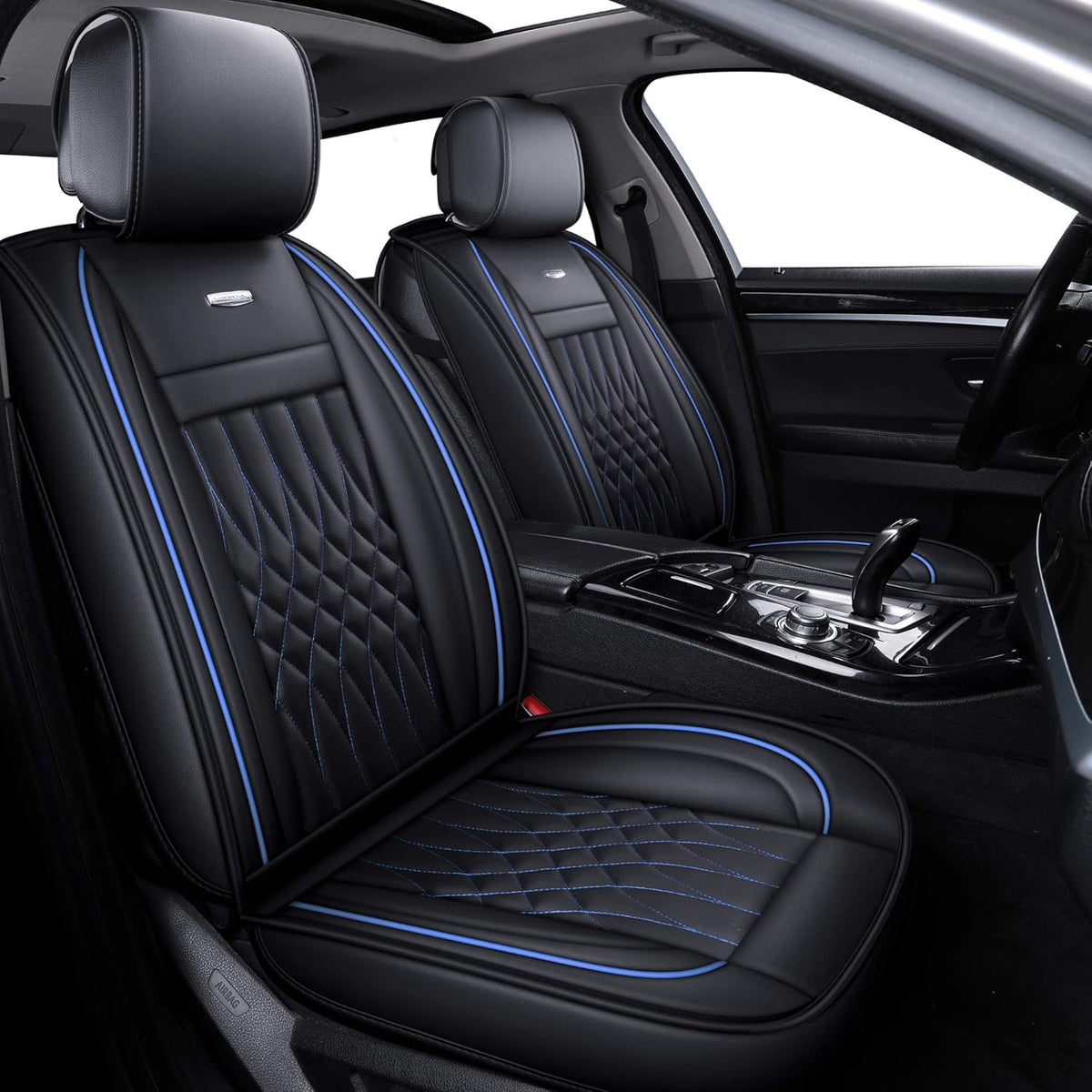 2 PC Waterproof Faux Leather Front Car Seat Covers L3751