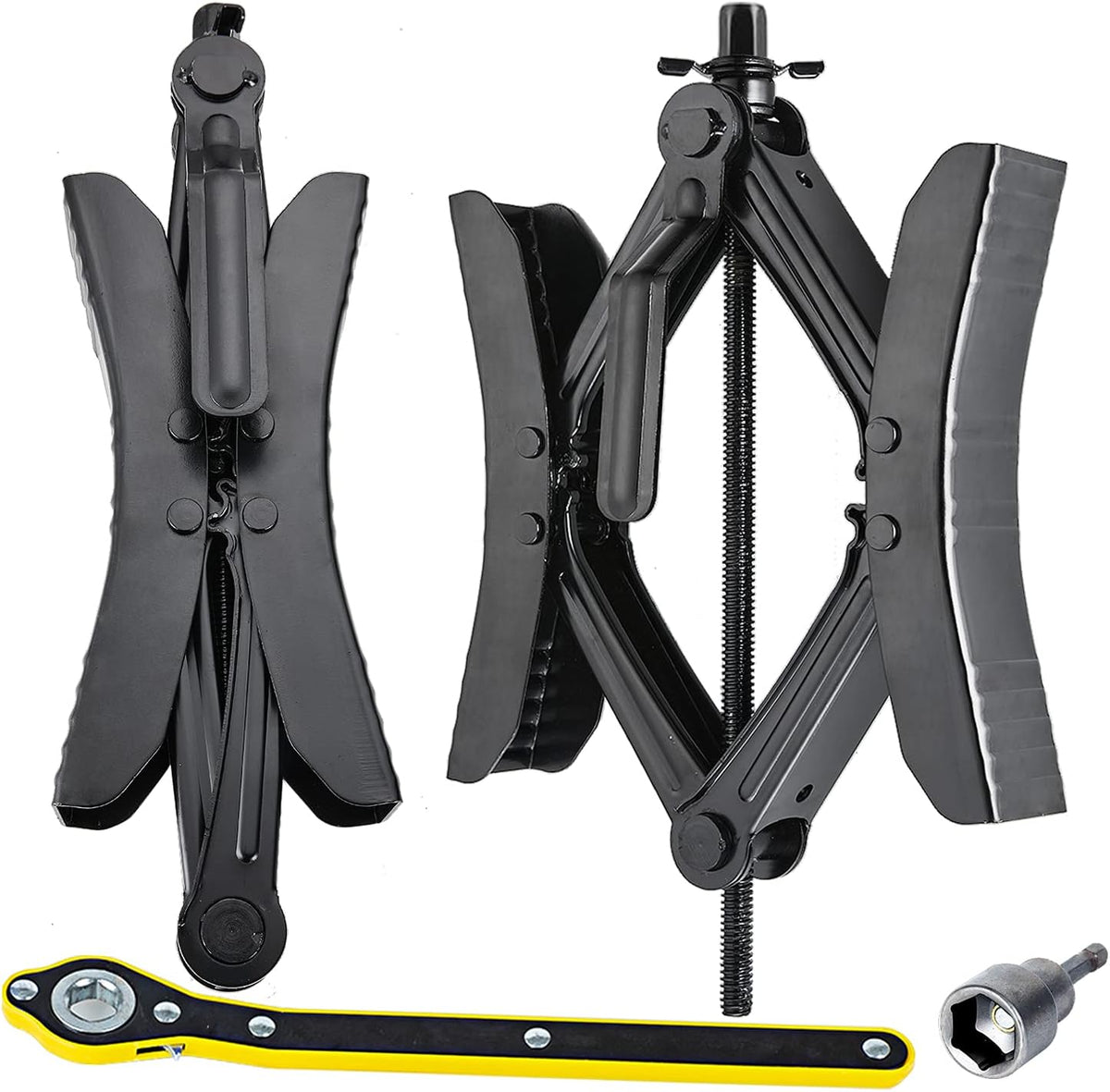 X Shaped Wheel Chock Stabilizers for RV Travel Trailer, Scissor 2 Sets with Accessories Pack of 2 R3438