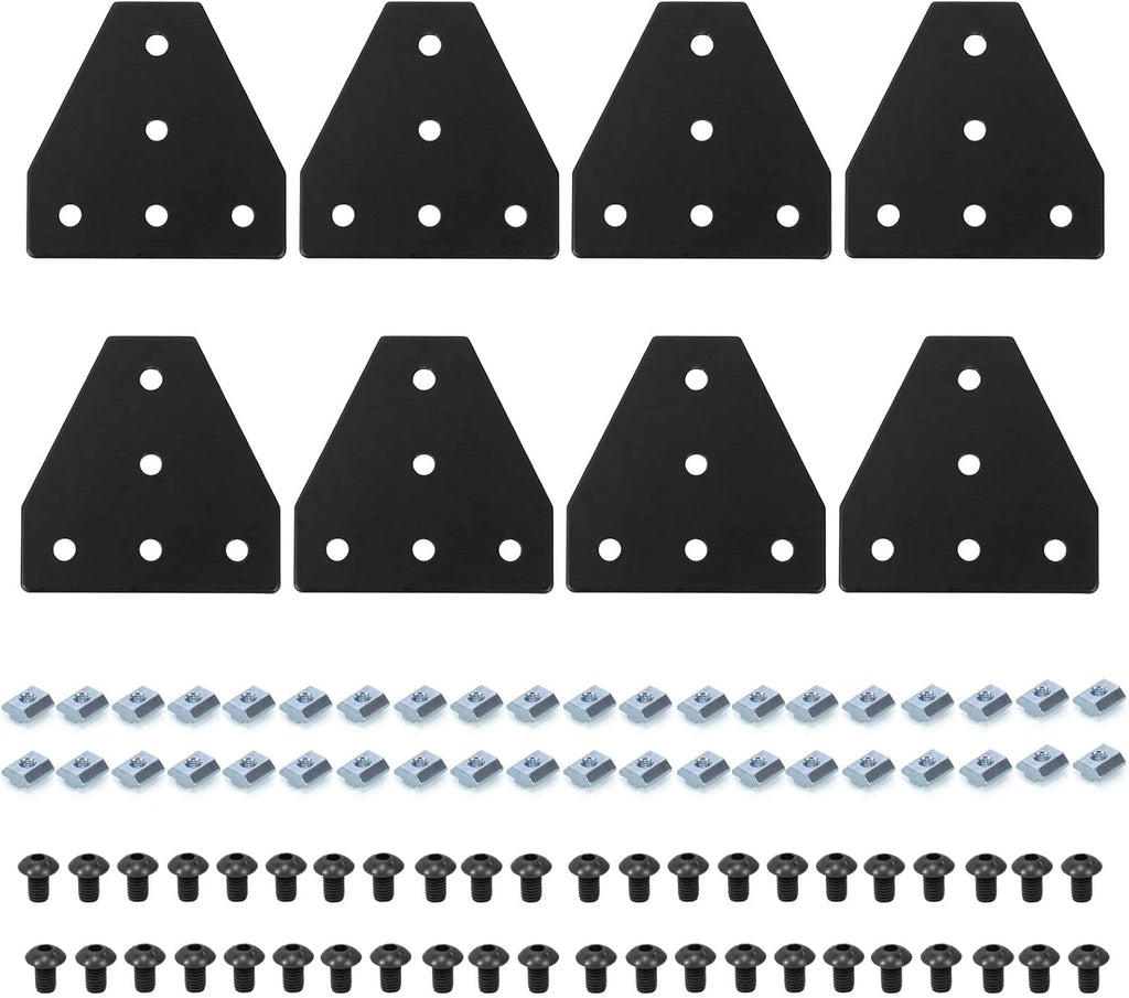 4040 Aluminum Extrusion Connector Bracket Set with Joint Plates, T-Slot Nuts, Hex Socket Cap Screw A330175