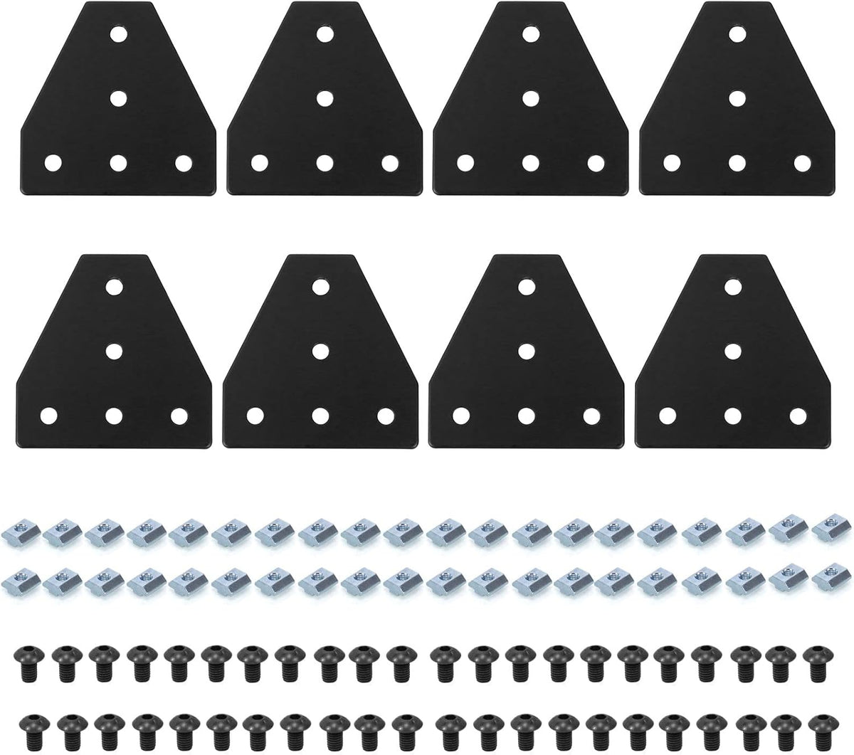 4040 Aluminum Extrusion Connector Bracket Set with Joint Plates, T-Slot Nuts, Hex Socket Cap Screw A330175