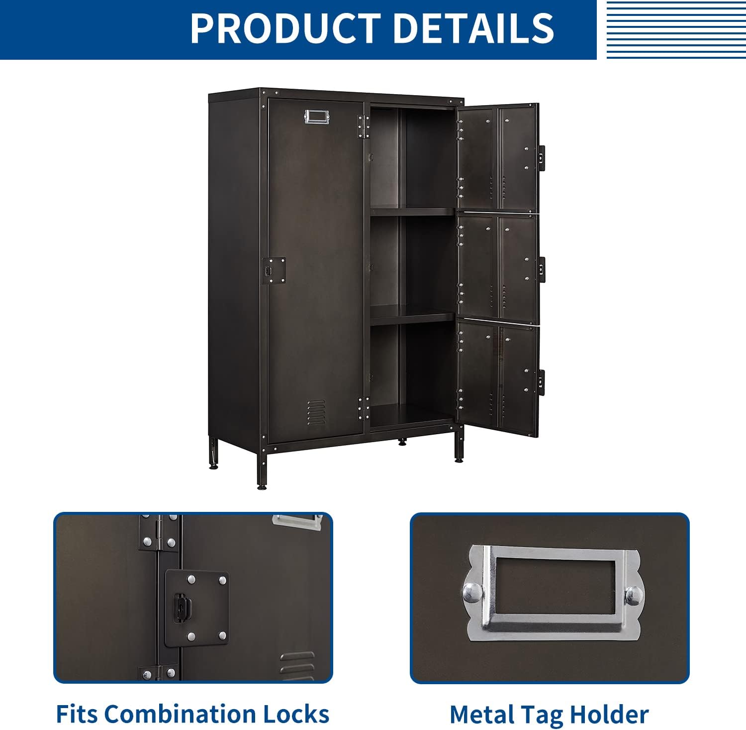 4 Doors Steel Metal Storage Locker Cabinet D167