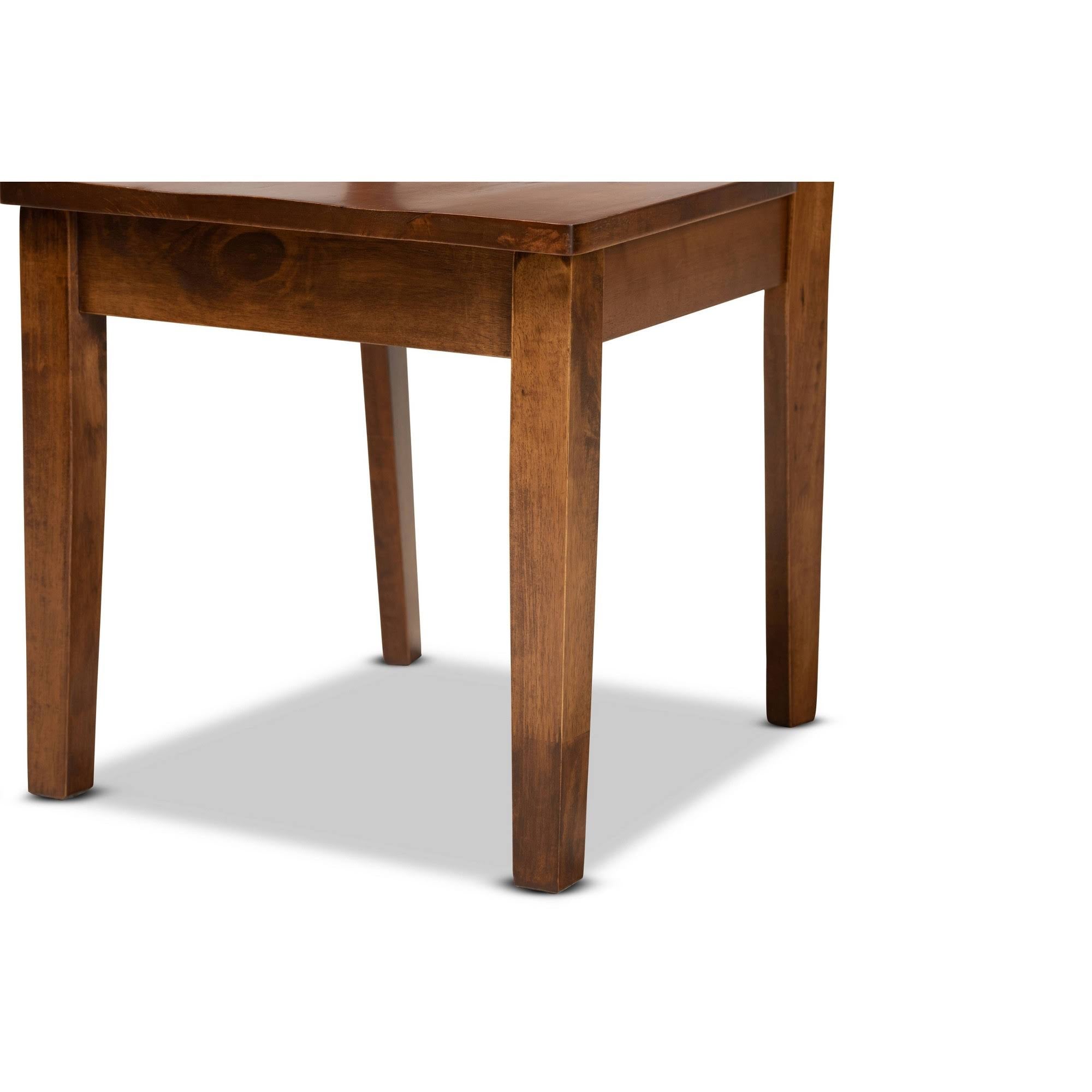 Walnut Brown Finished Wood 2-Piece Dining Chair Set J9847
