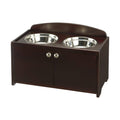 Dark Brown Wooden Pet Feeder T359