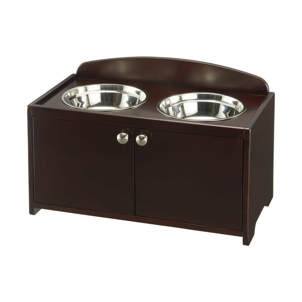 Dark Brown Wooden Pet Feeder T359