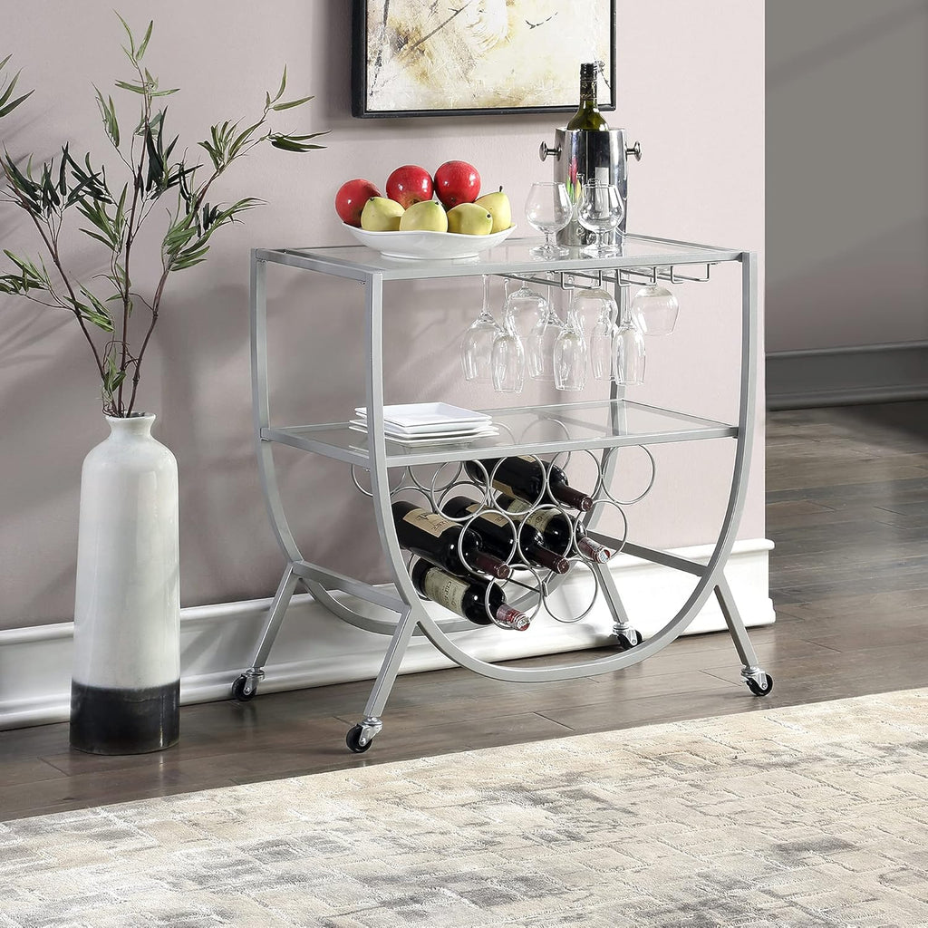 Silver Metal Bar Cart K51122