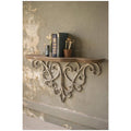 Wood Top Shelf with Metal Filigree Detail M846
