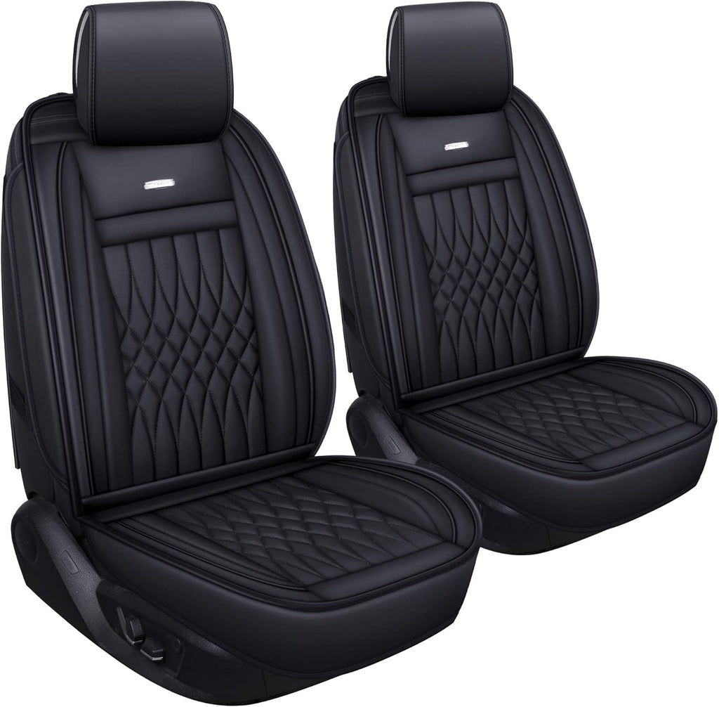2 PC Waterproof Faux Leather Front Car Seat Covers L3751