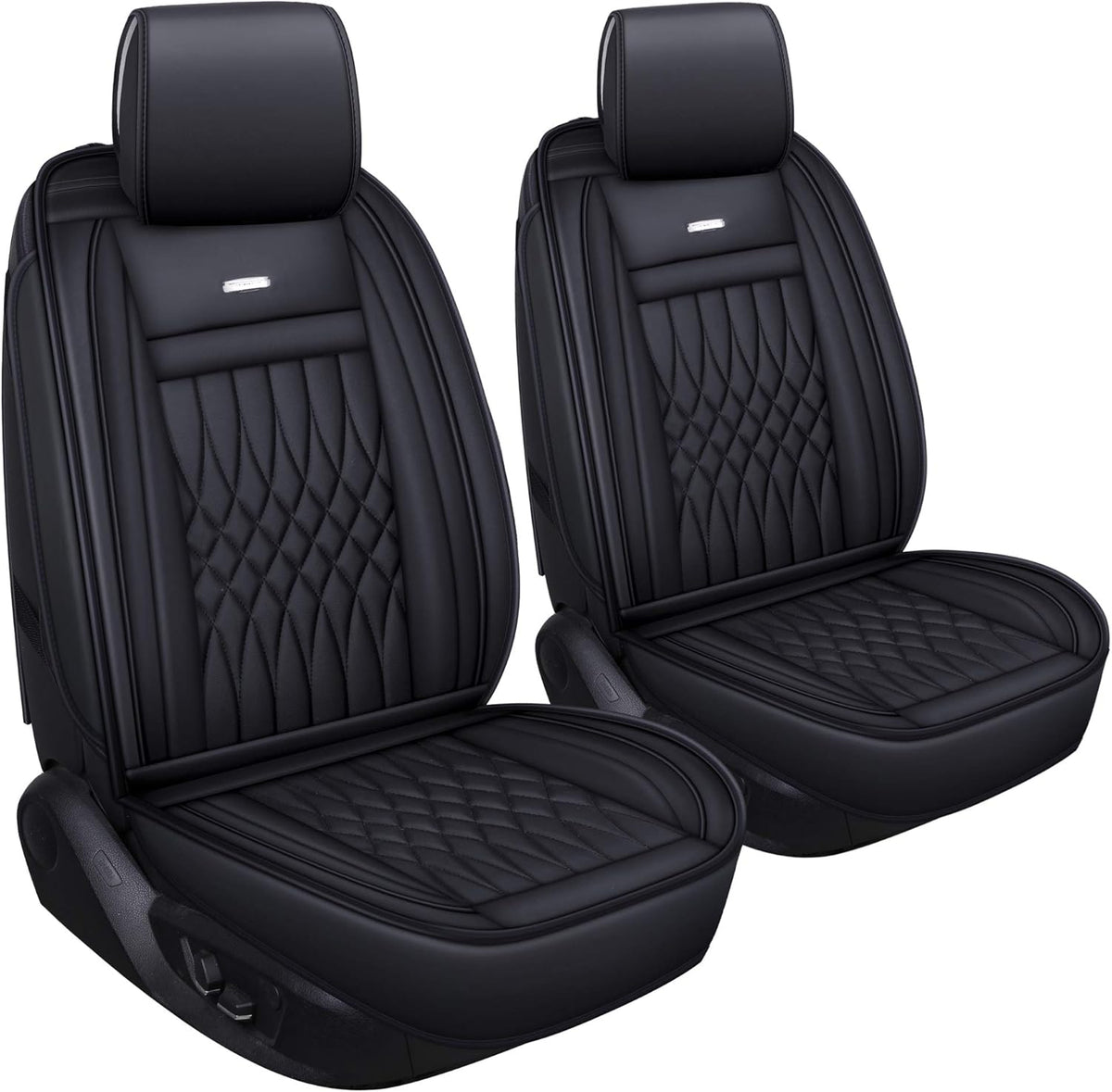 2 PC Waterproof Faux Leather Front Car Seat Covers L3751