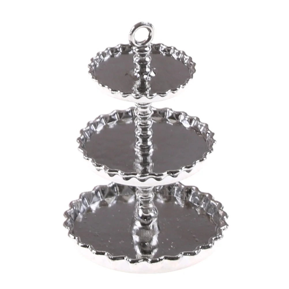 1/12 Dollhouse Miniature 3 Layer Metal Desserts Snack Rack Stand O4819