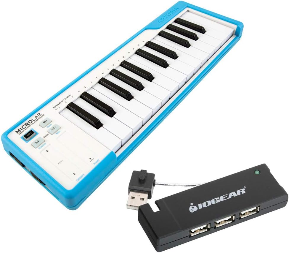 Compact USB-MIDI Controller with 4-Port USB 2.0 Hub Bundle A746375