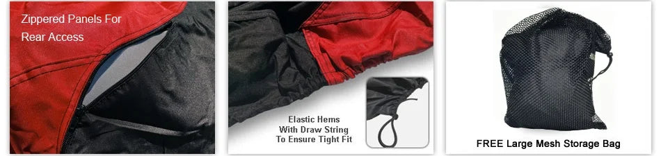 Red Black Trailerable Jet Ski Cover with Trailer Straps and Storage Bag J710