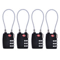 4 Pack 3 Digit Combination Cable Lock for Luggage A18336
