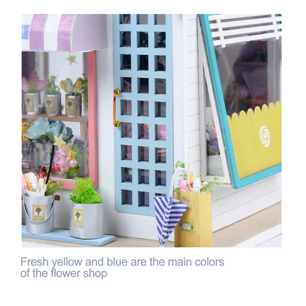 Starry Sky Flower Room Wooden Miniature Dollhouse Kit G61159