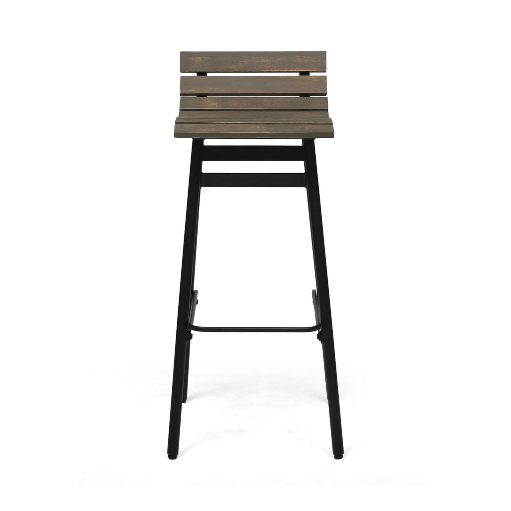 Wooden Barstool Set of 2 Dark Brown V615