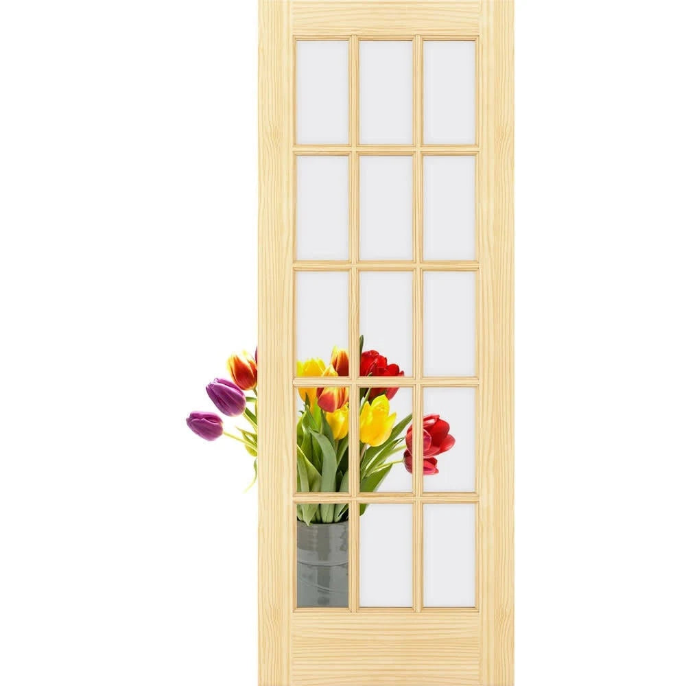 Beige Slab Glass French Doors A6934